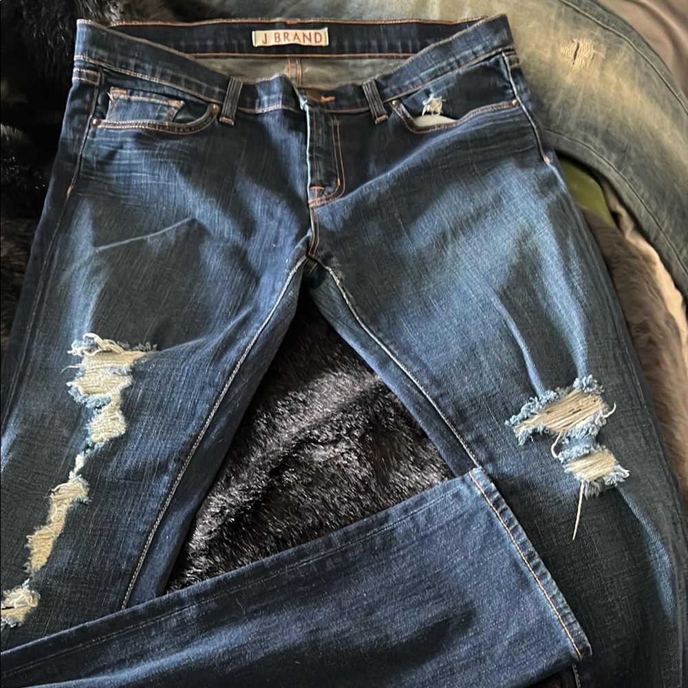 J Brand Indigo Ripped Denim - Picture 2 of 3